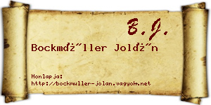 Bockmüller Jolán névjegykártya